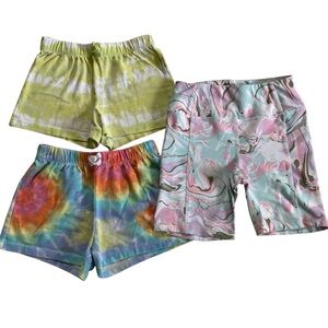Bundle of 3 Girl Tie Dye Shorts Size Medium (7/8) The Children’s Place & Avia